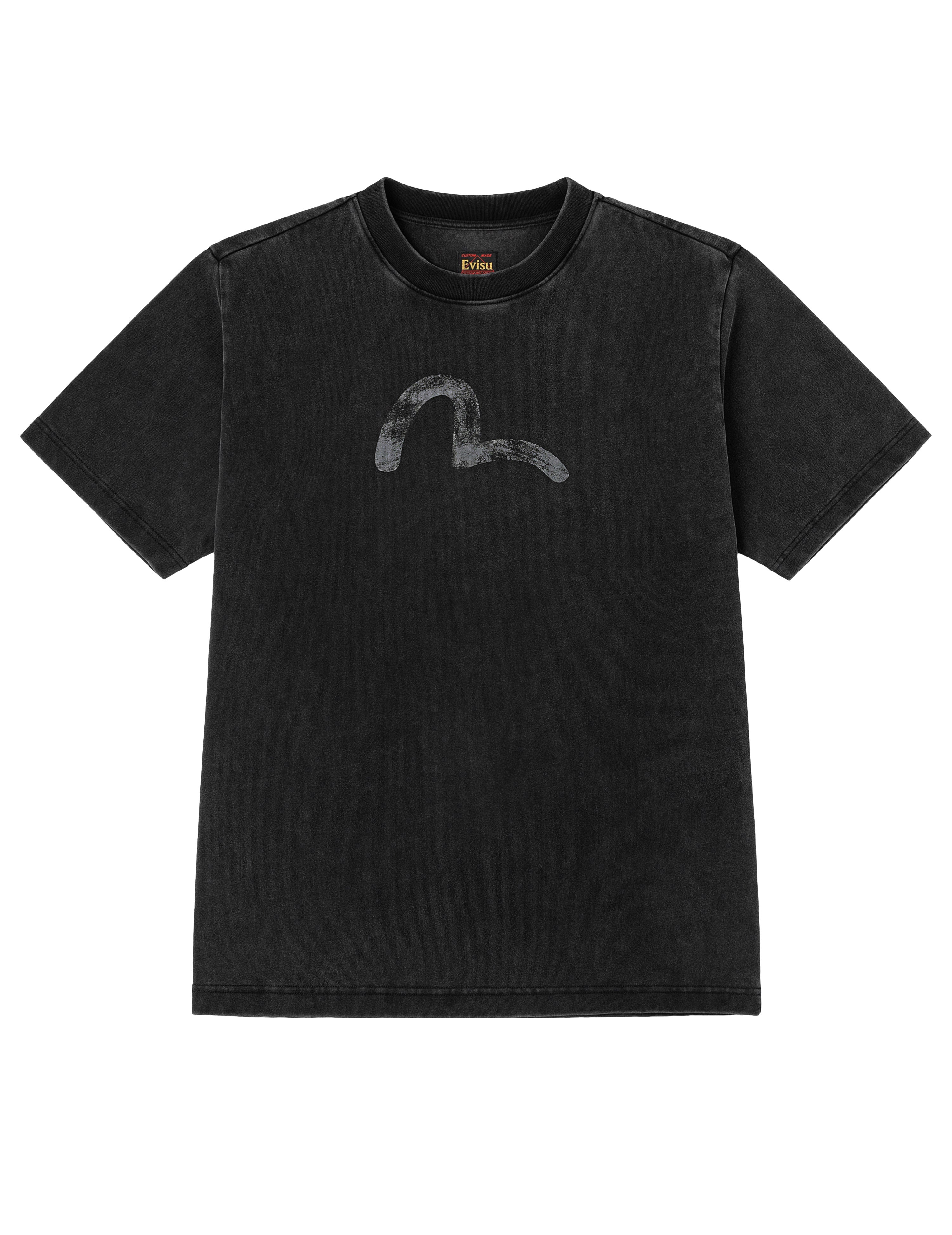 Hand-Drawn Seagull Print Relax Fit T-Shirt - 11