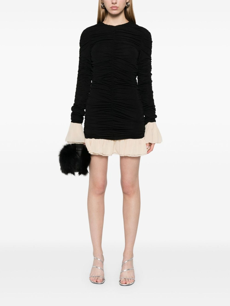 ROTATE ruched long-sleeve mini dress outlook