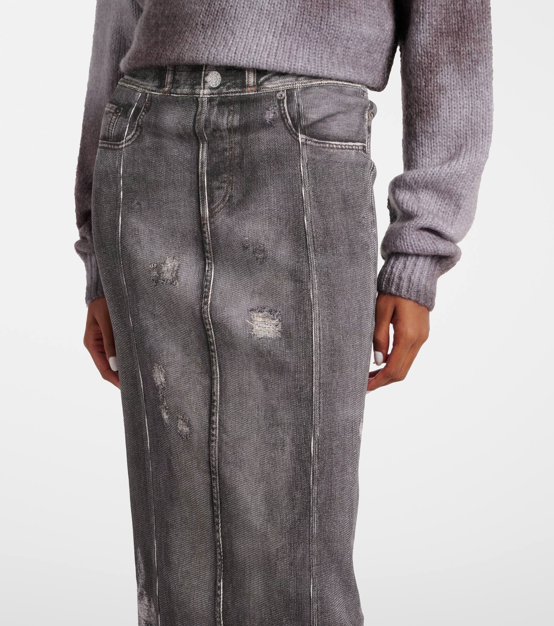Denim midi skirt - 4