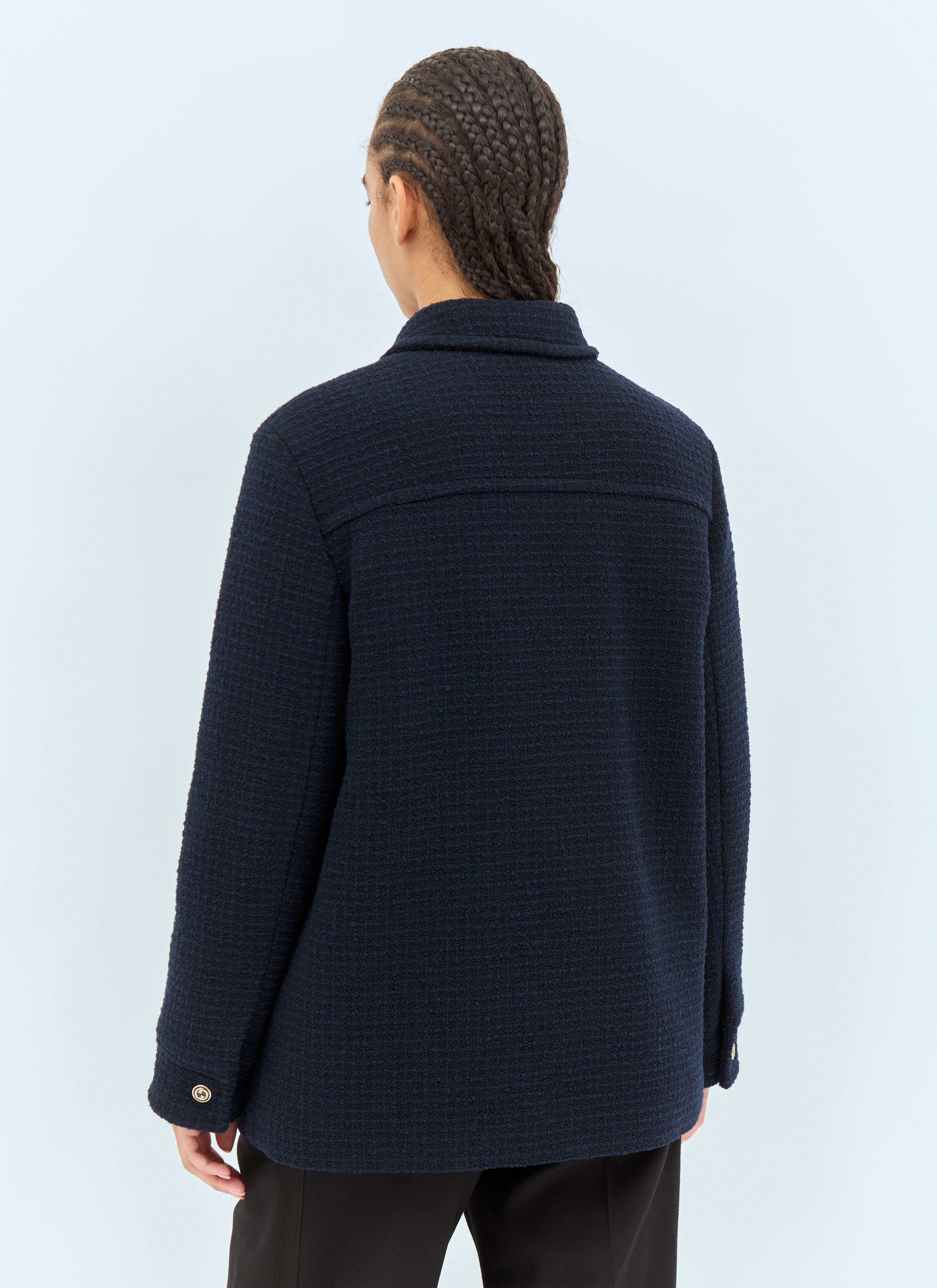 Gucci Women Checked Bouclé Wool Jacket - 5