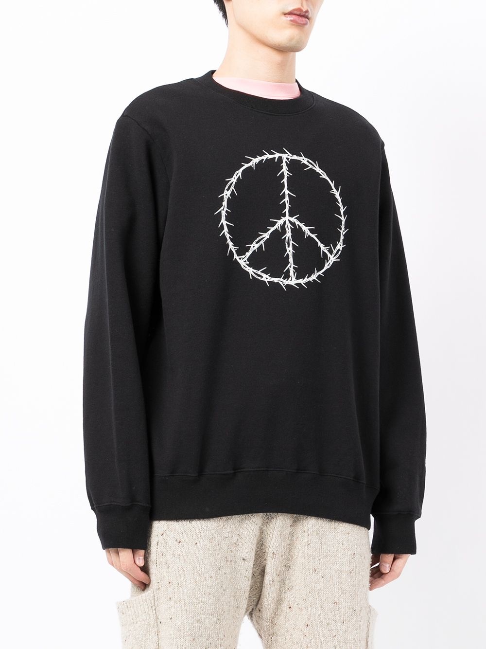 Peace symbol-print sweatshirt - 3