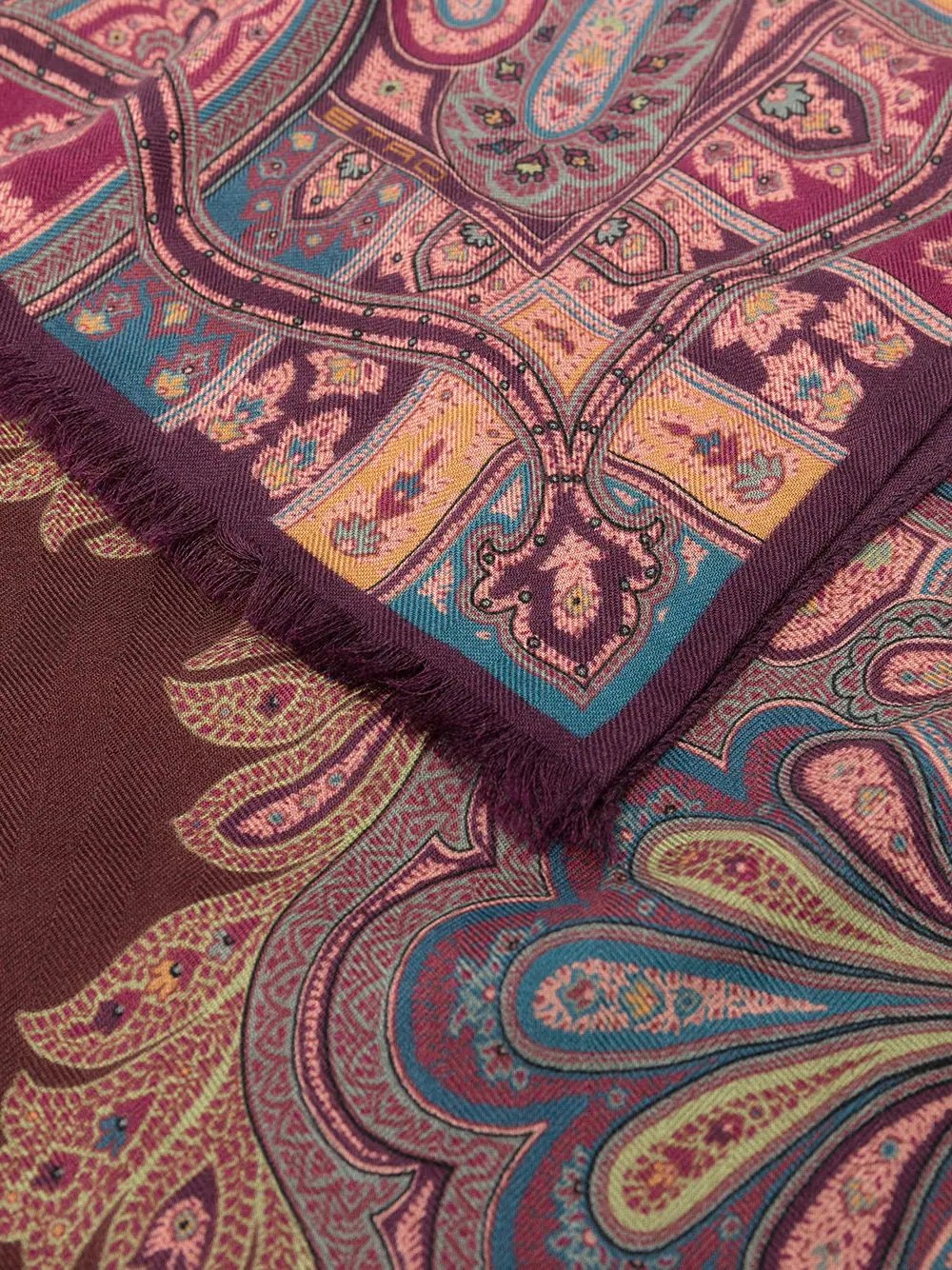 paisley cashmere-silk blend scarf - 3