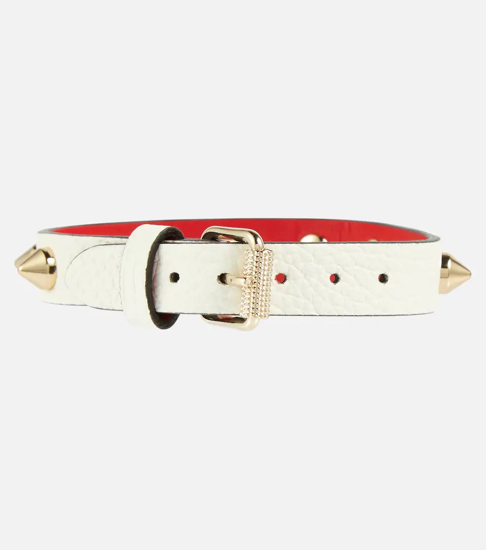 Loubilink embellished leather bracelet - 4