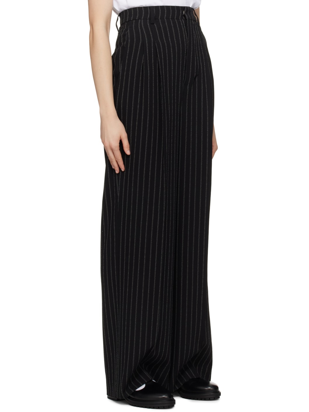 Black Stripe Trousers - 2