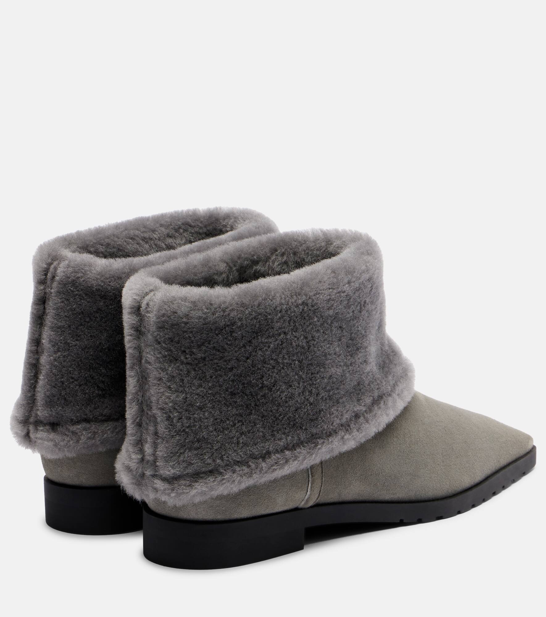 Shearling-lined suede ankle boots - 2
