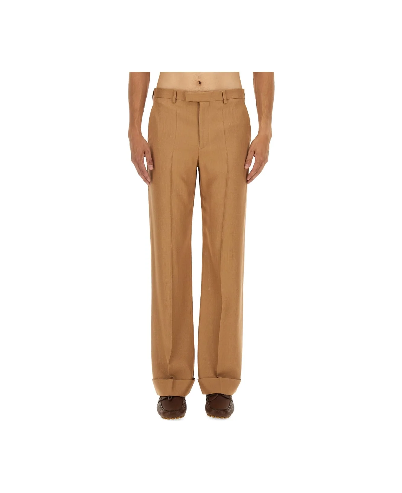 Gabardine Pants With Lapels - 1