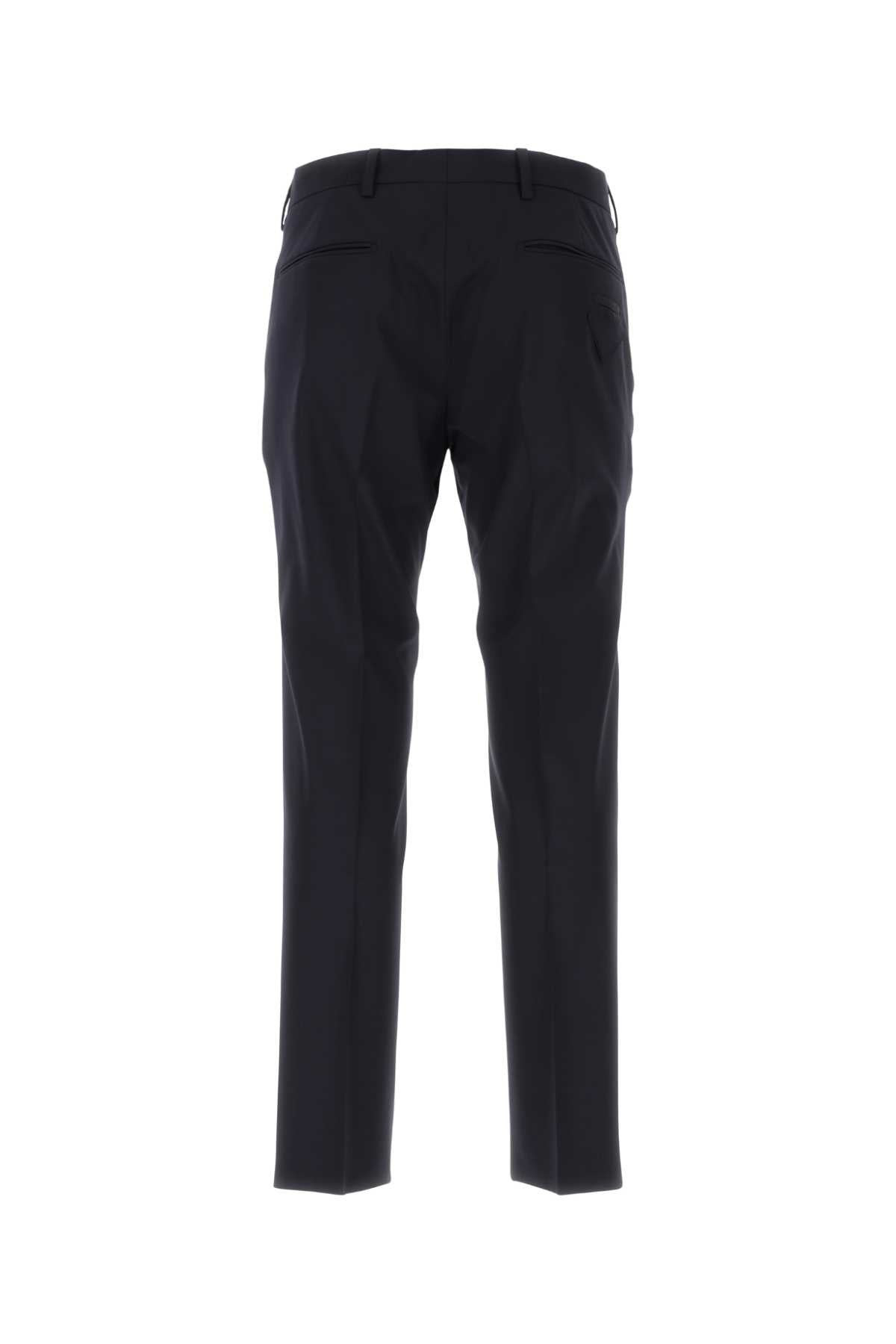 Prada Men Navy Blue Stretch Wool Pant - 2