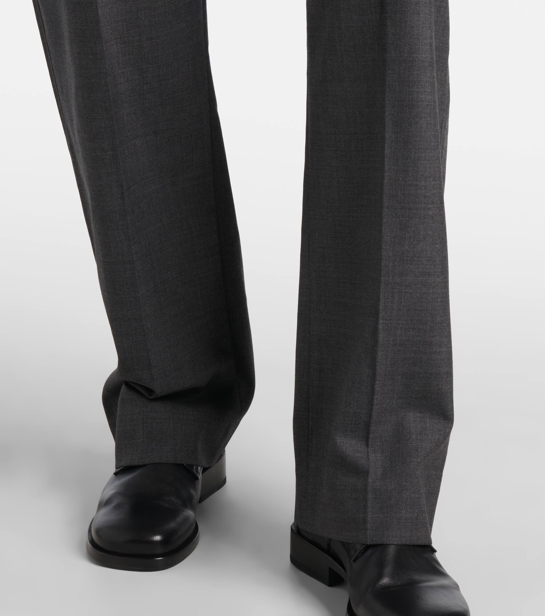 Pleated wool twill straight pants - 5