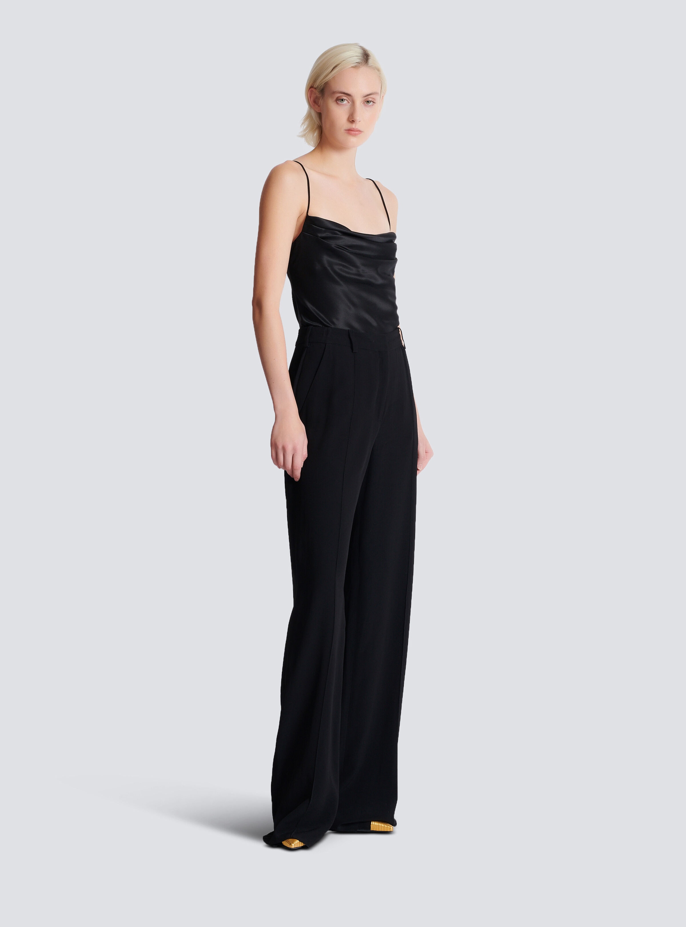 Crepe straight-leg tailored trousers - 3