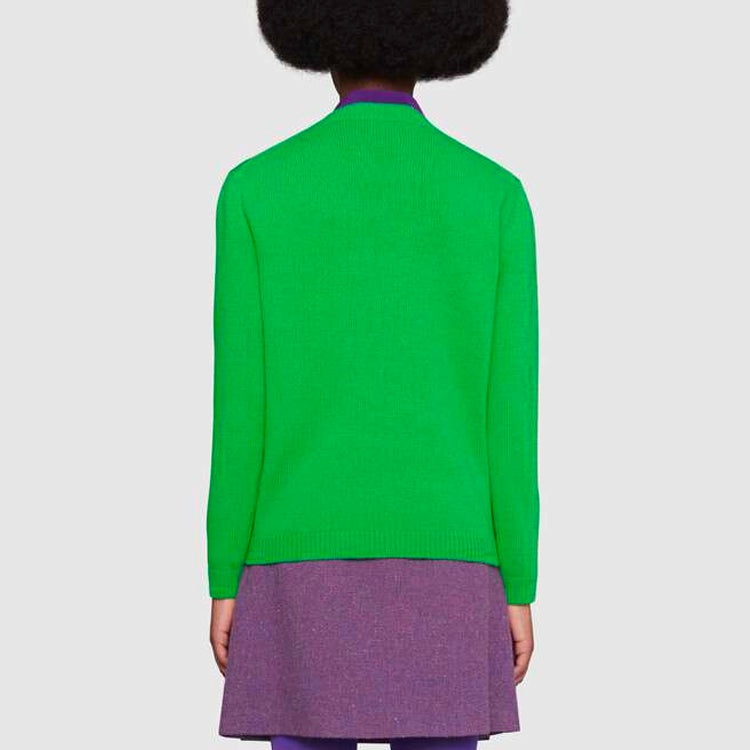 (WMNS) Gucci x Doraemon Wool Crewneck Sweater 'Green' 655654-XKBVZ-3319 - 4