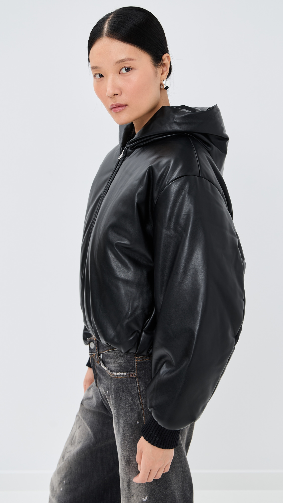 Grain Faux Leather Jacket - 3