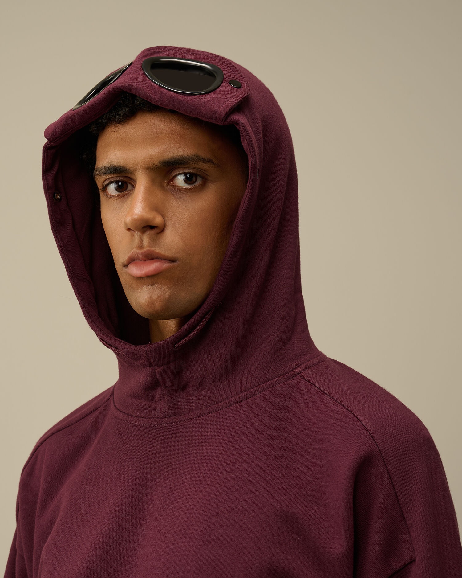 Diagonal Raised Fleece Goggle Hooded Sweatshirt - 5