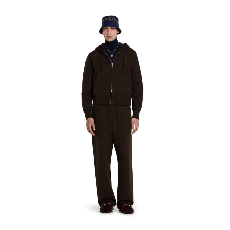 GUCCI Brushed cotton jersey zip sweatshirt outlook