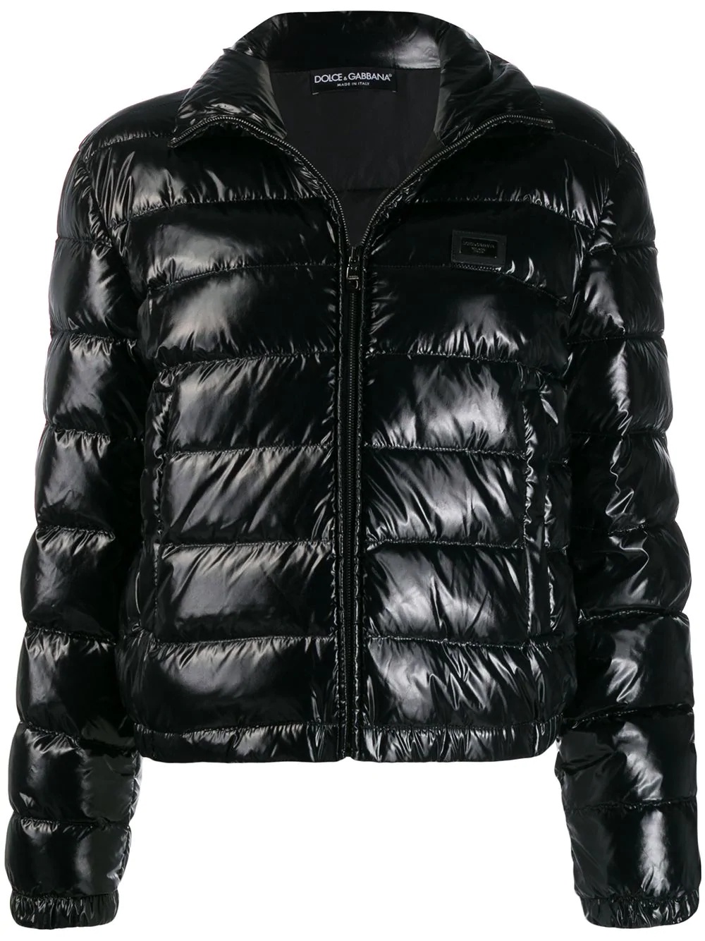 shiny puffer jacket - 1