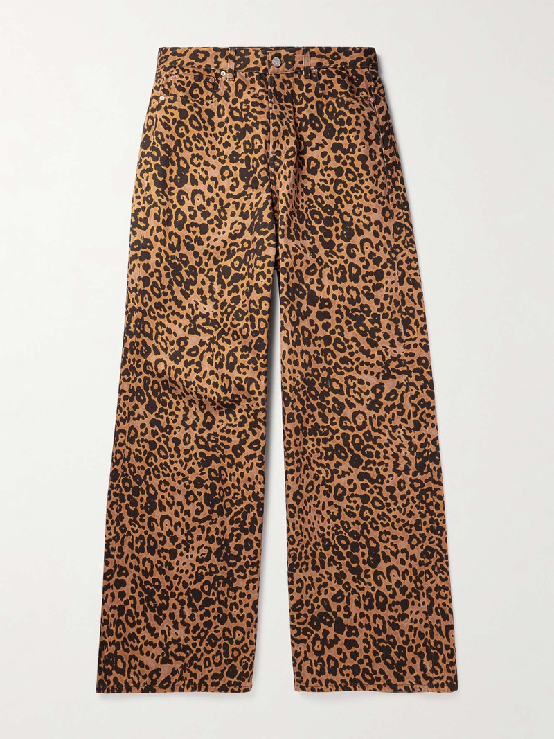 Wide-Leg Leopard-Print Jeans 1