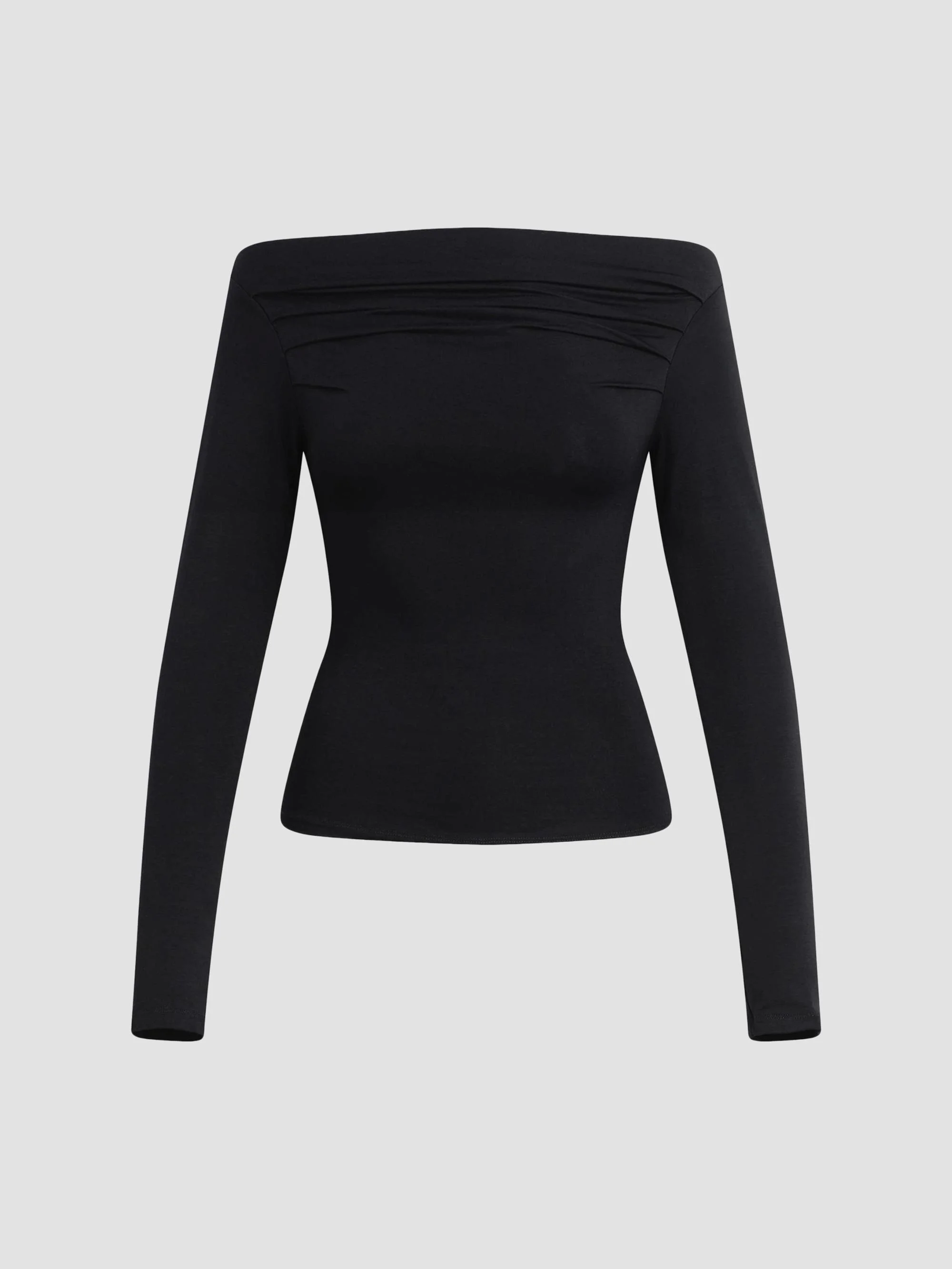 Women's The Pleated Off-the-Shoulder Top - Black - 1