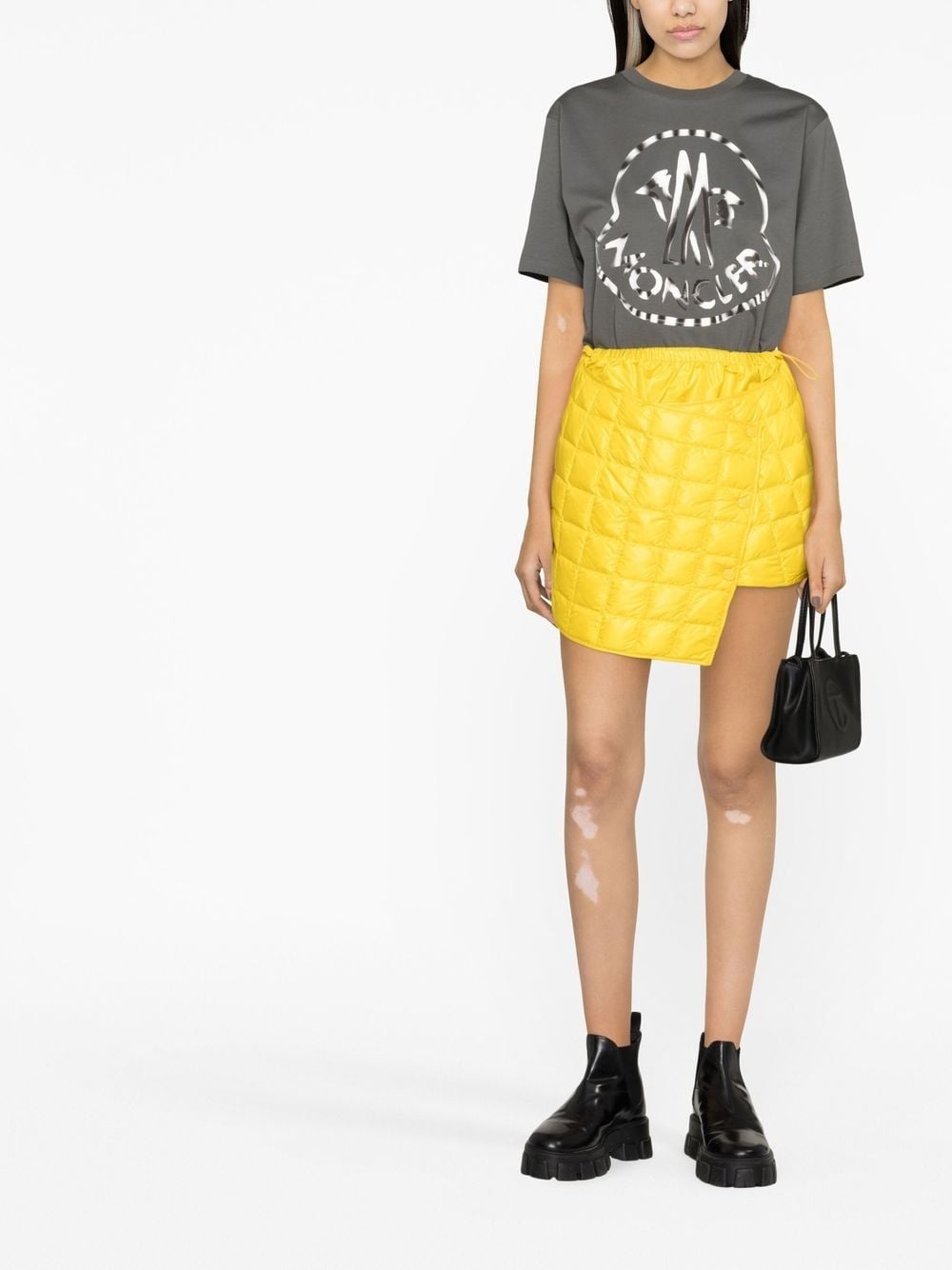quilted-finish asymmetric skirt - 2