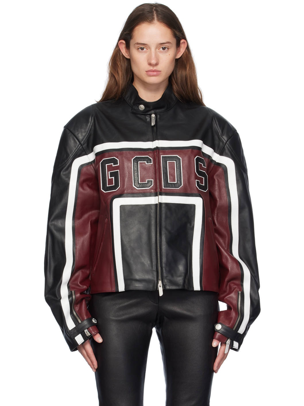 Black & Red Racing Leather Jacket - 1