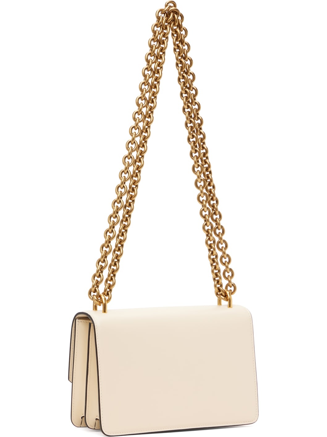 Beige Shiny Calfskin Vain Shoulder Bag - 3