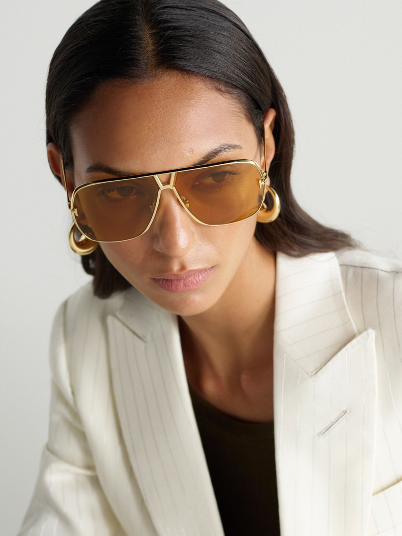 TOM FORD Stavros aviator-style gold-tone sunglasses Gold outlook