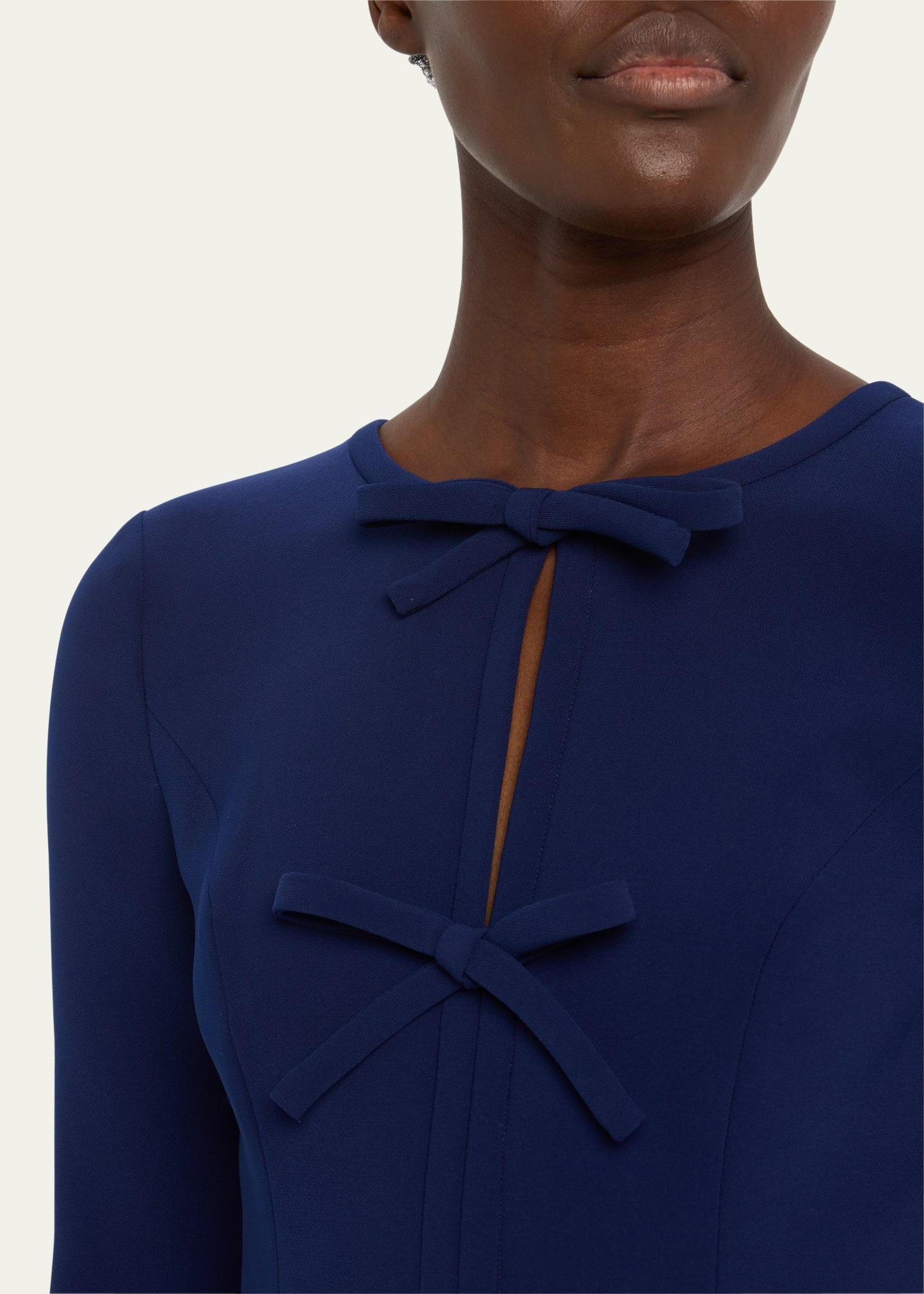 Triple Bow Keyhole Long-Sleeve Gown - 5