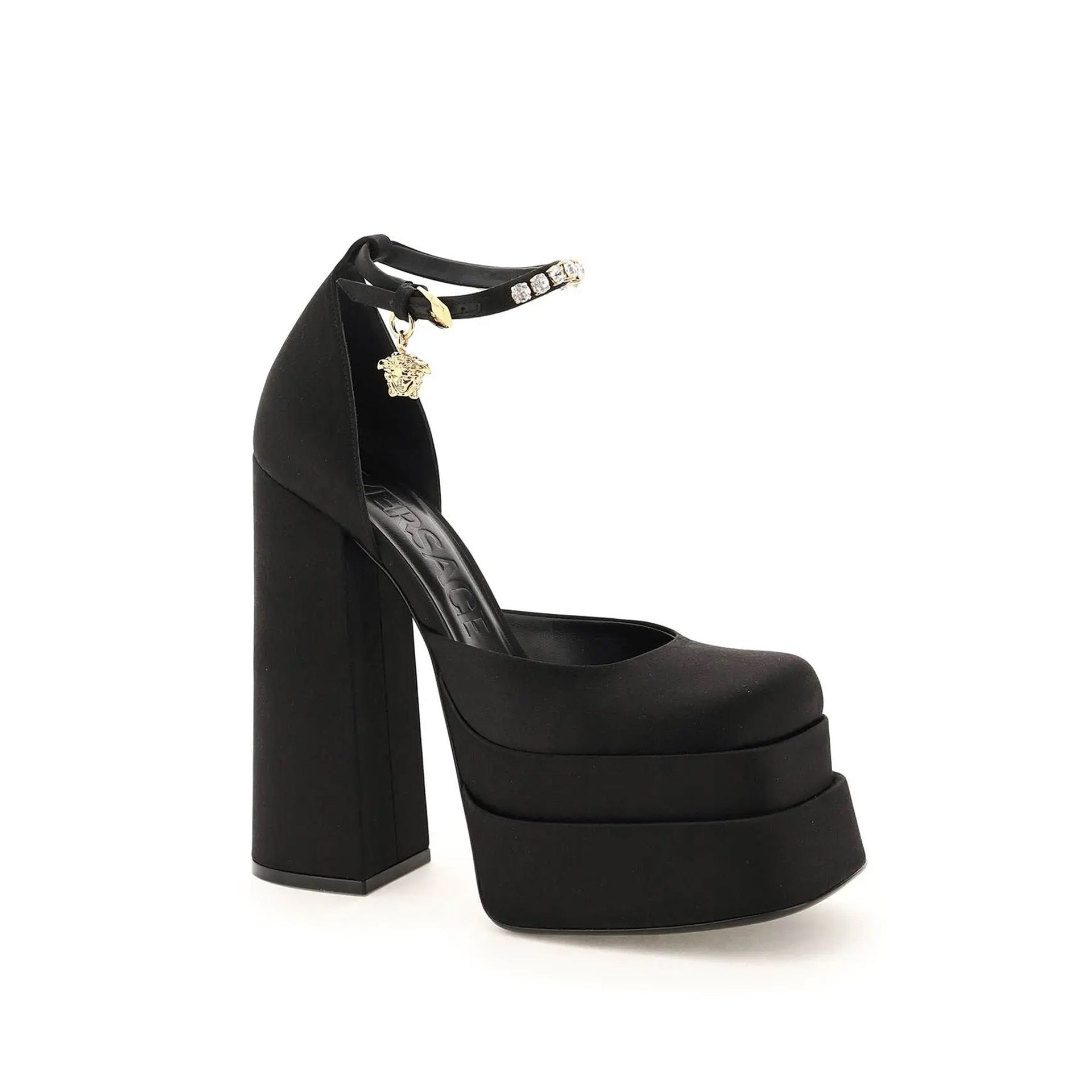 Versace Silk Satin Platform Pumps Women - 2