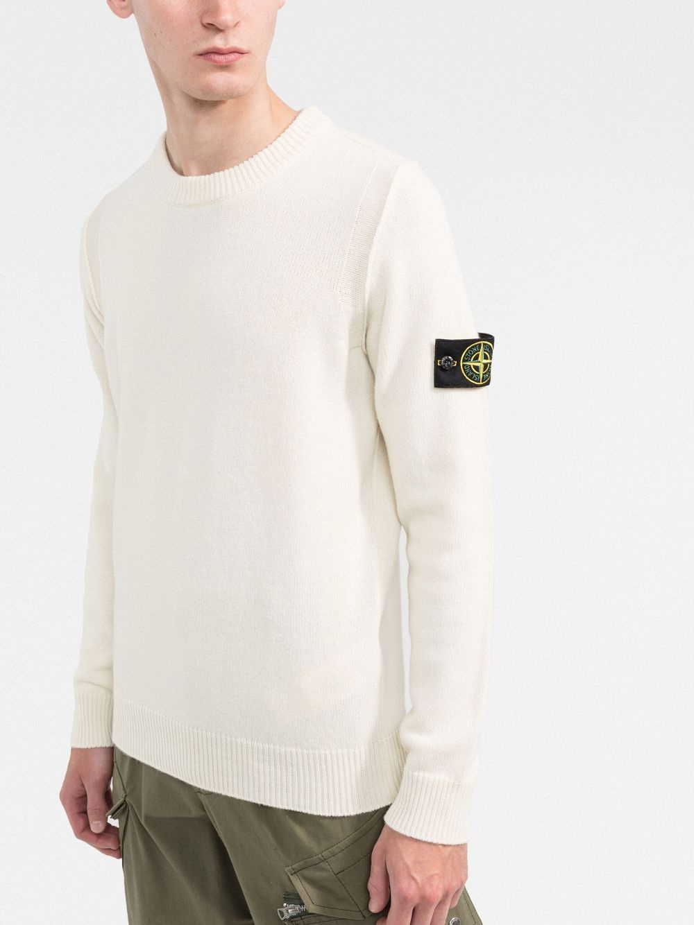 Compass-patch crew-neck jumper - 3