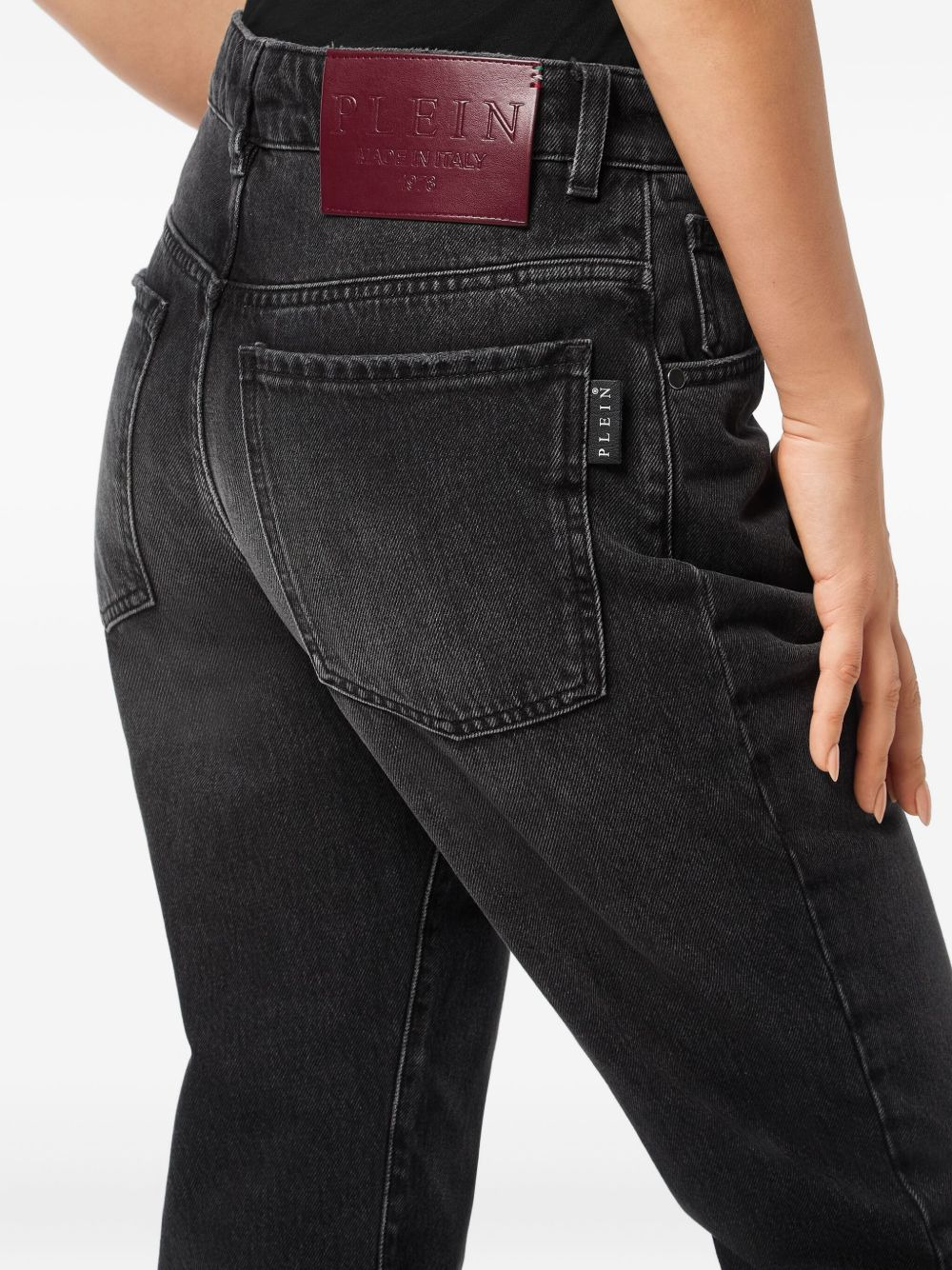 whiskering-effect jeans - 5