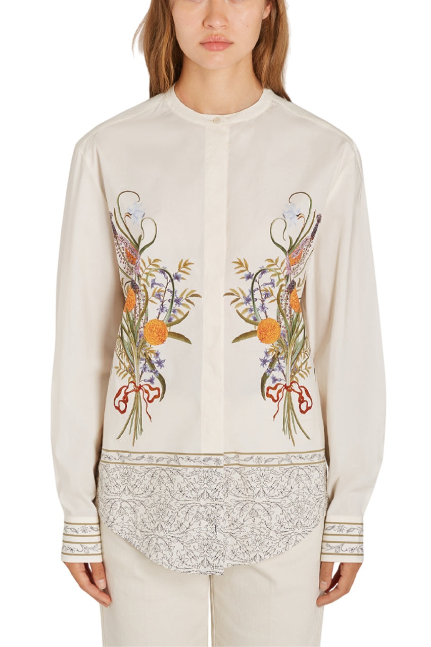 MARIGOLD BOUQUETS POPELINE BLOUSE - 4