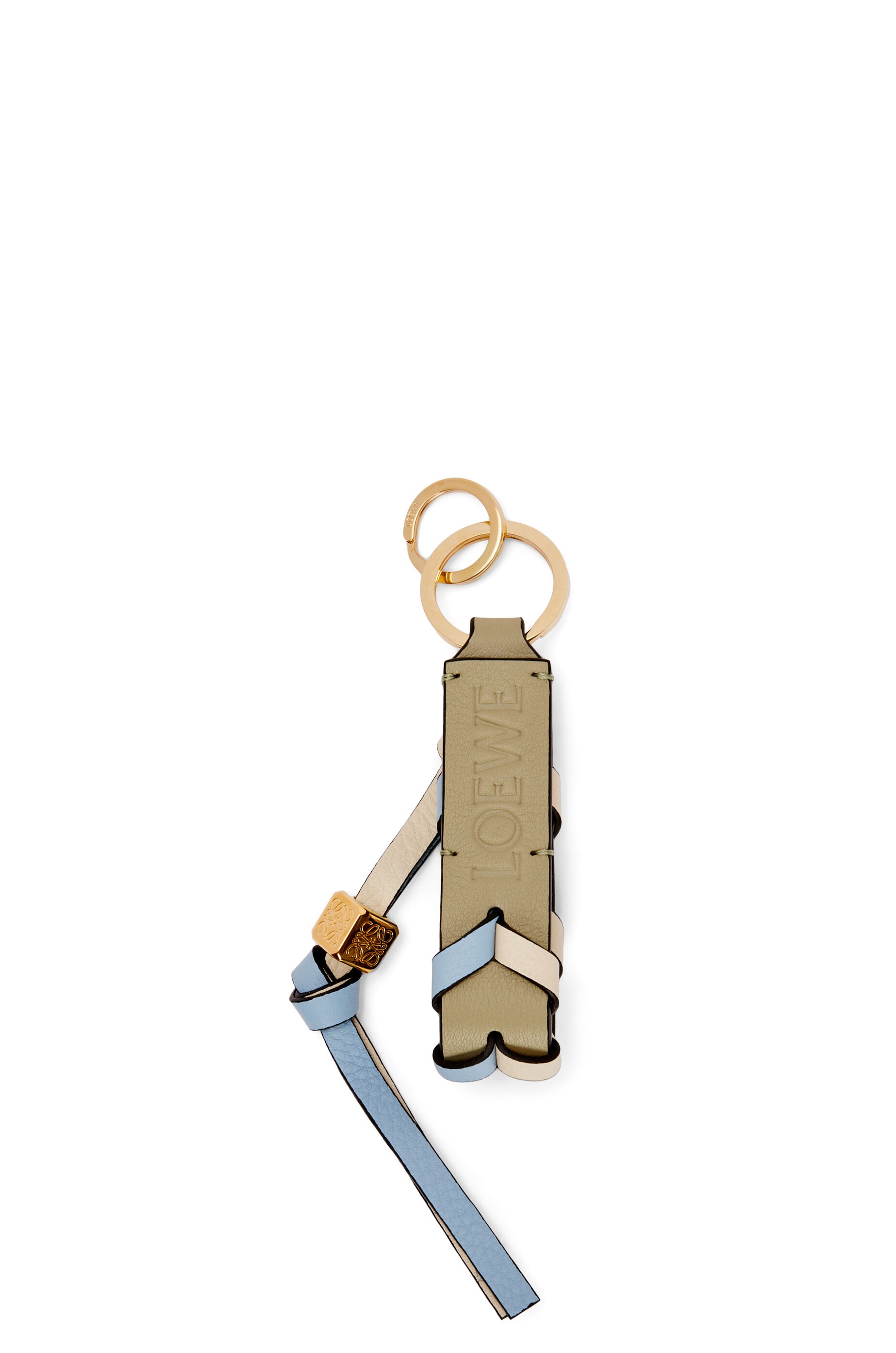 Braided strap keyring in calfskin - 2