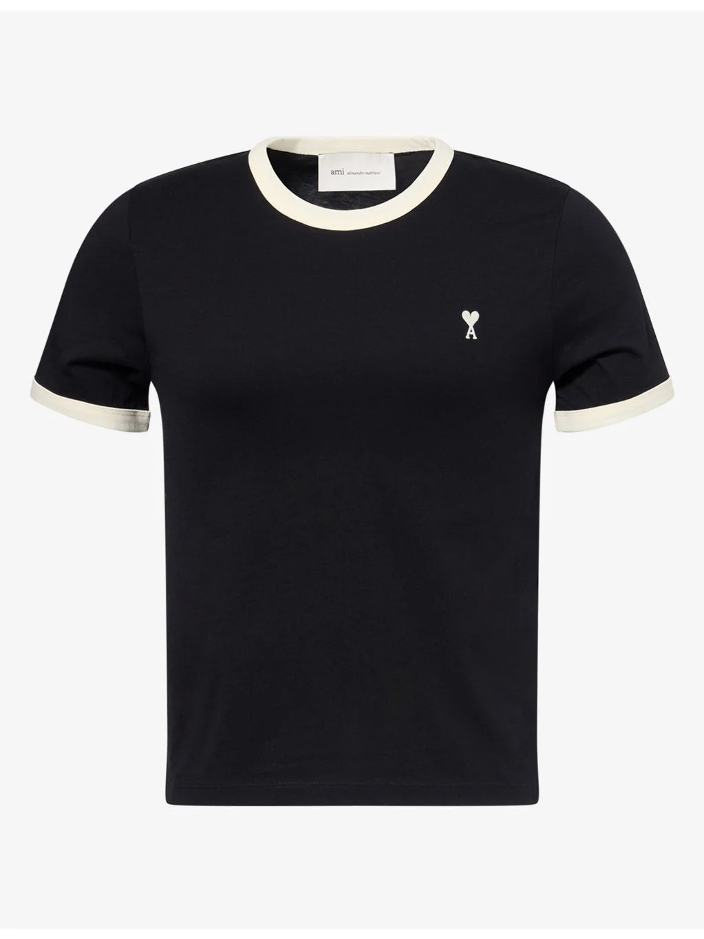 Contrast Trim Short-Sleeve Cotton T-Shirt - 1