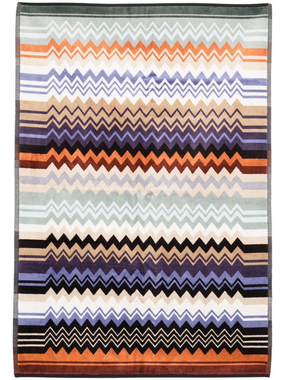 zigzag-pattern cotton towel - 2