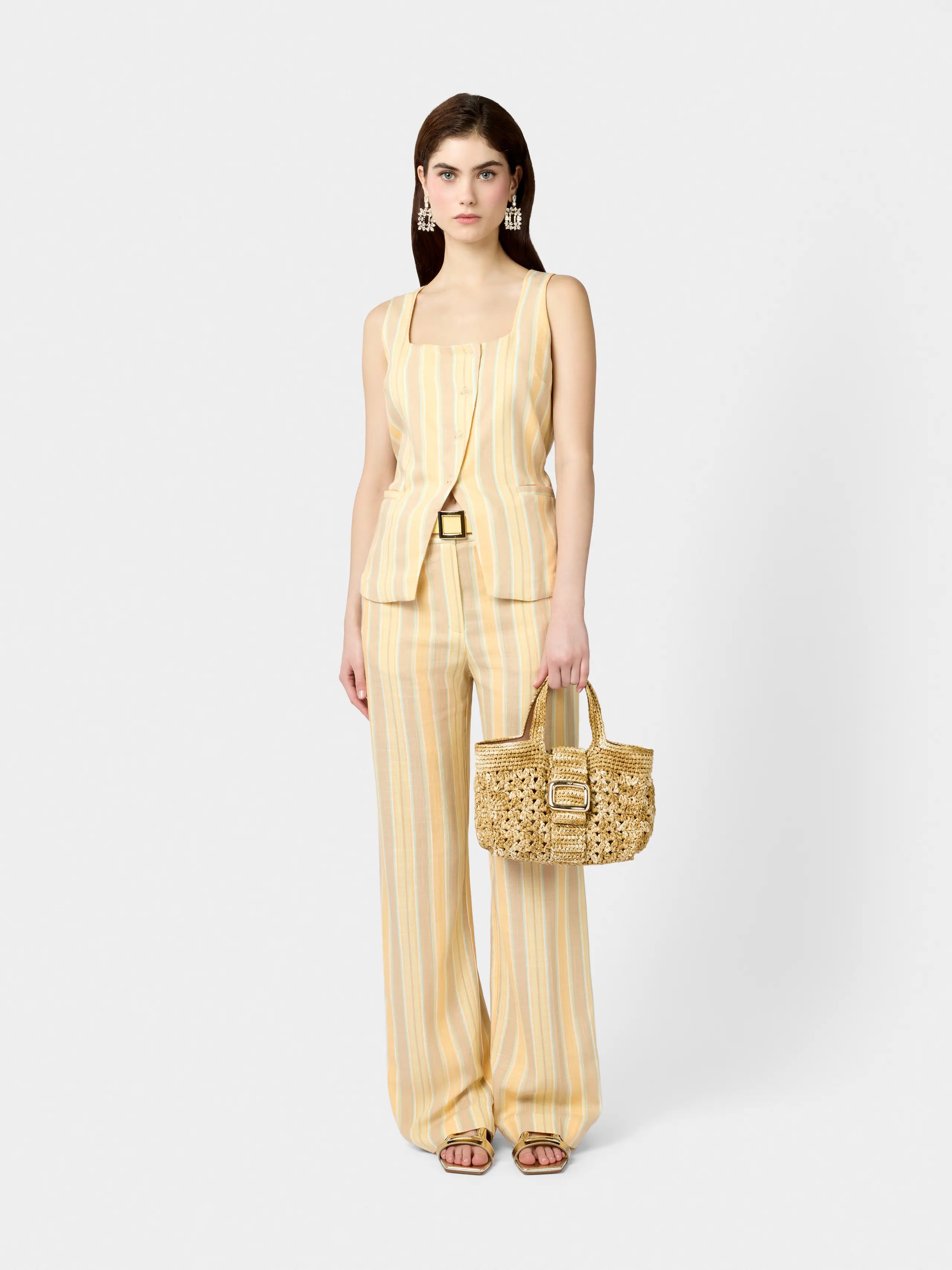 Viv' Choc Mini Shopping Bag in Raffia - 9