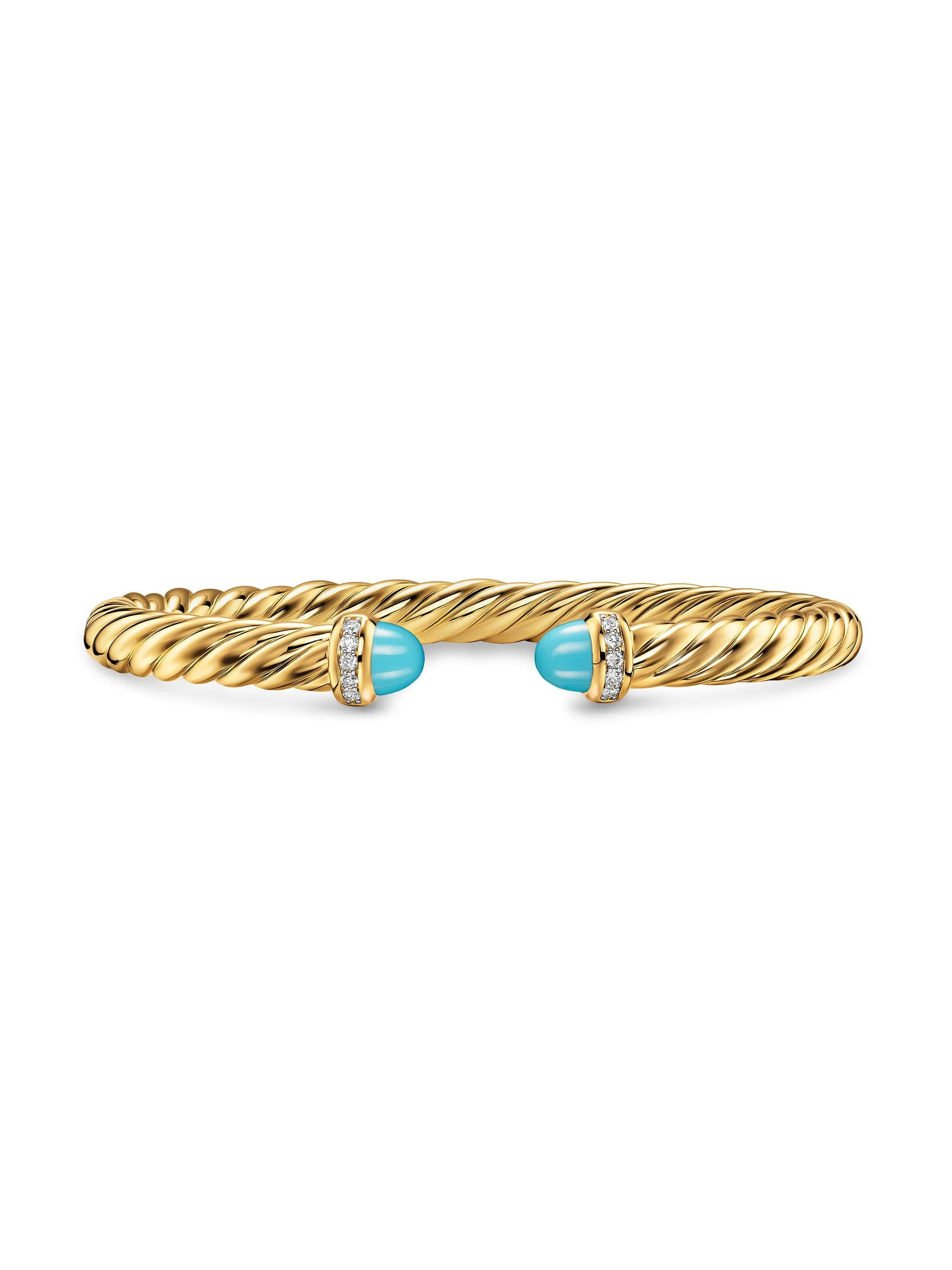 Women's Cablespira Flex Bracelet in 18K Yellow Gold - Turquoise - 1