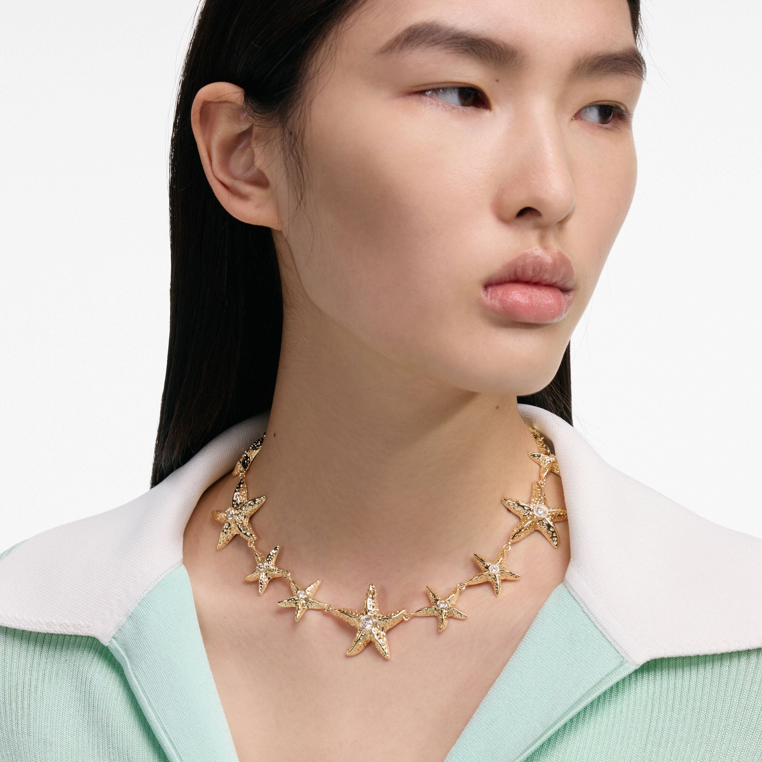 Mottled Gold Sea Star Necklace - 4
