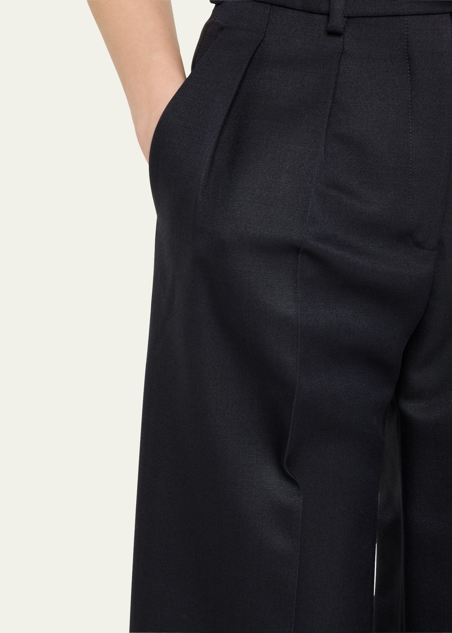 Devin Wide Leg Barathea Wool Trousers - 5