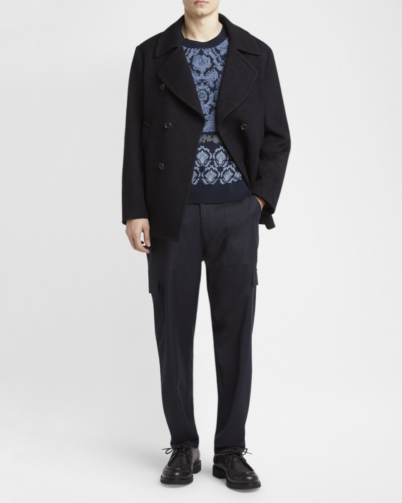 Etro Men & apos;s Wool Tonal Jacquard Pea Coat outlook