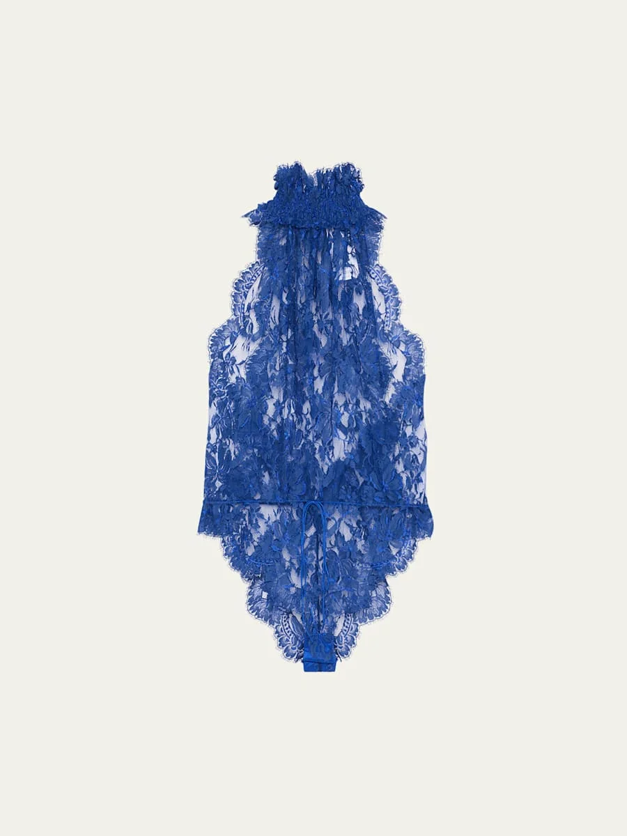 Mock-Neck Lace Bodysuit - 1