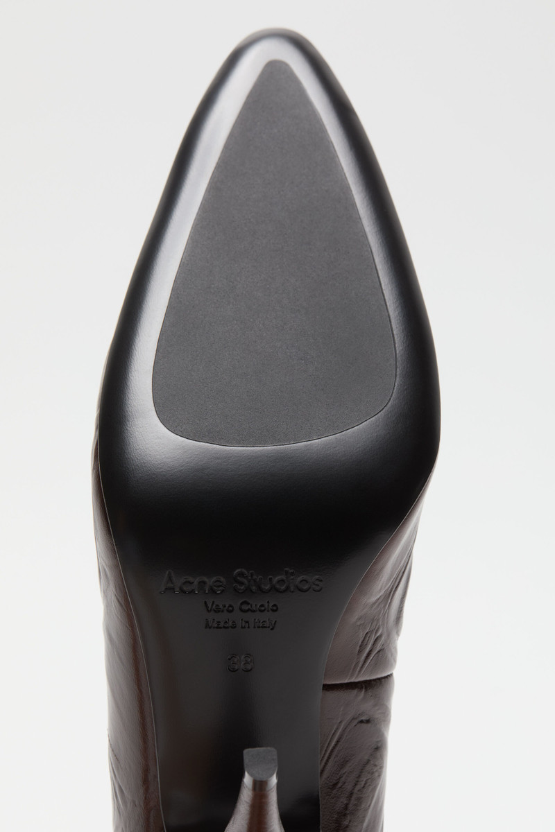 Leather open toe heels - Chocolate brown 7