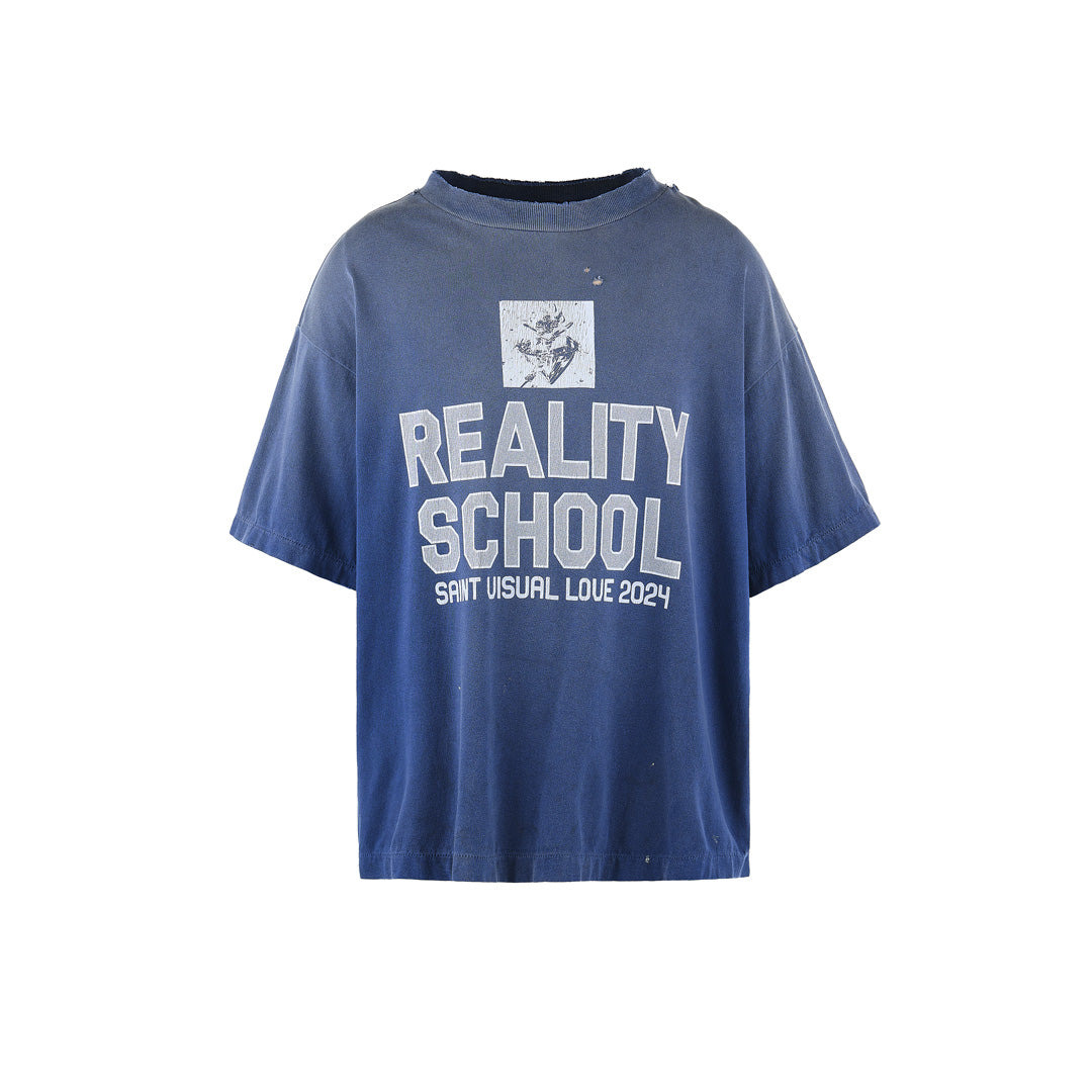 REALITY SCHOOL SHORT-SLEEVED T-SHIRT (NAVY) - 1