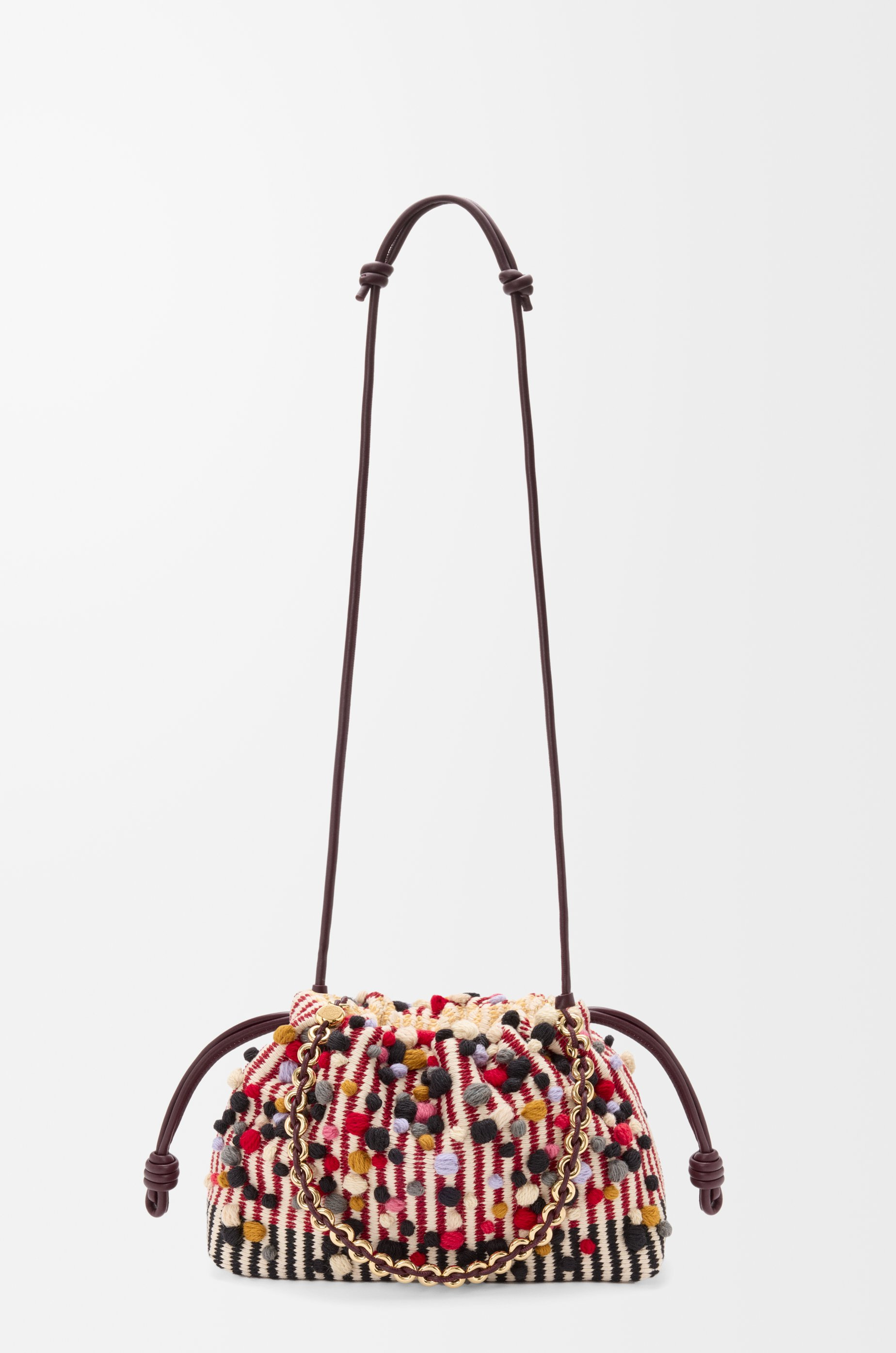 Medium Flamenco purse in embroidered textile - 9