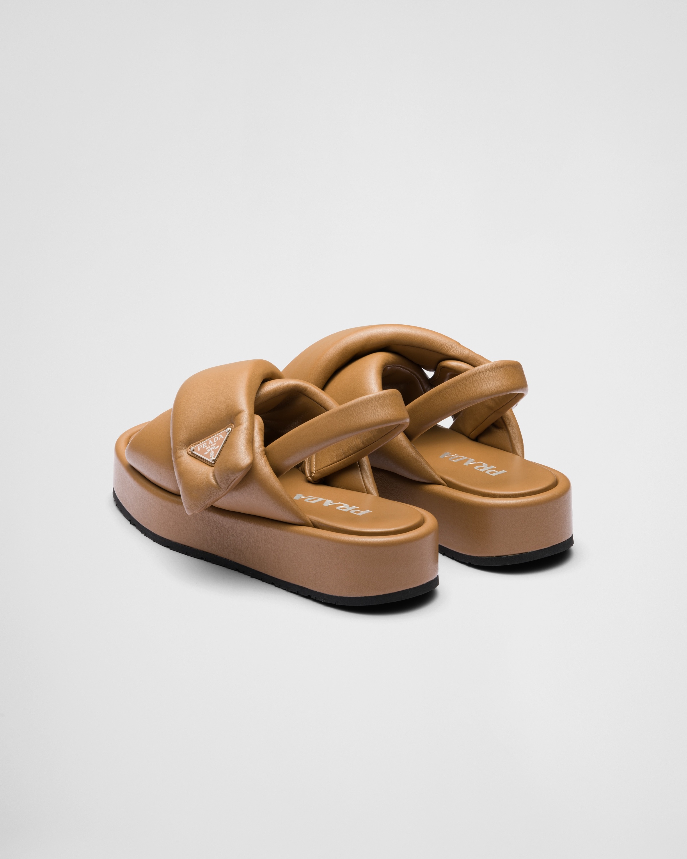 Prada Soft padded nappa leather wedge sandals - 5