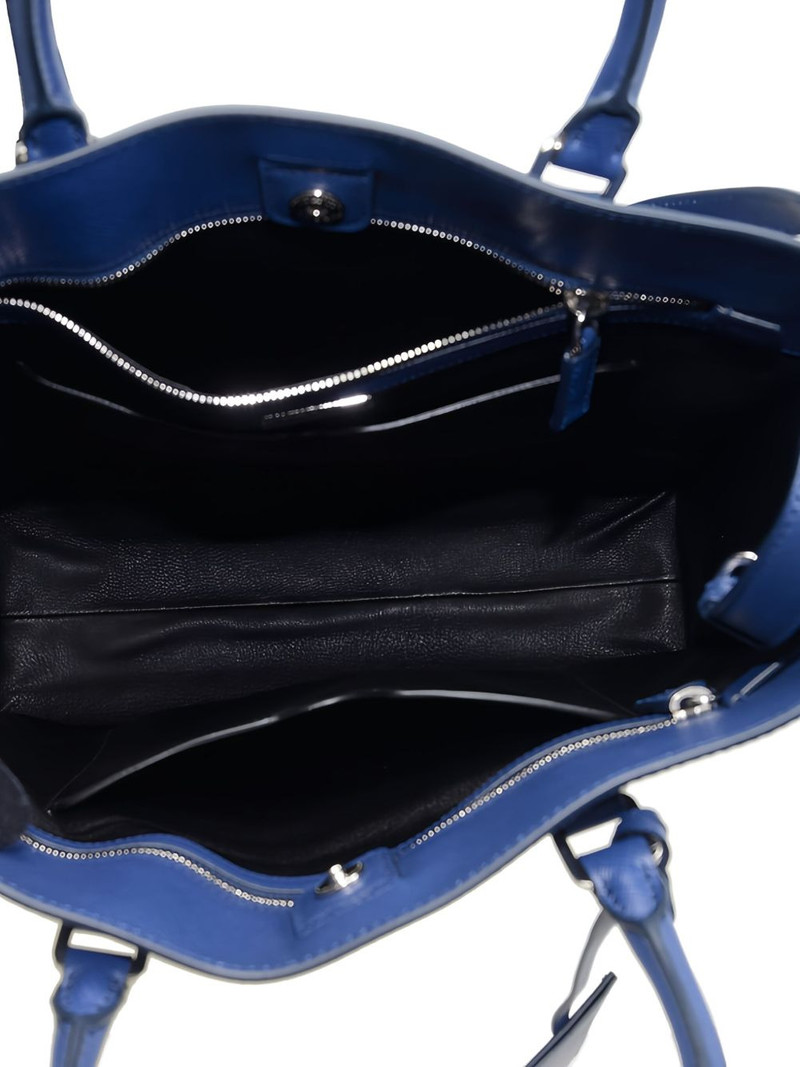 leather top-handle tote bag 5