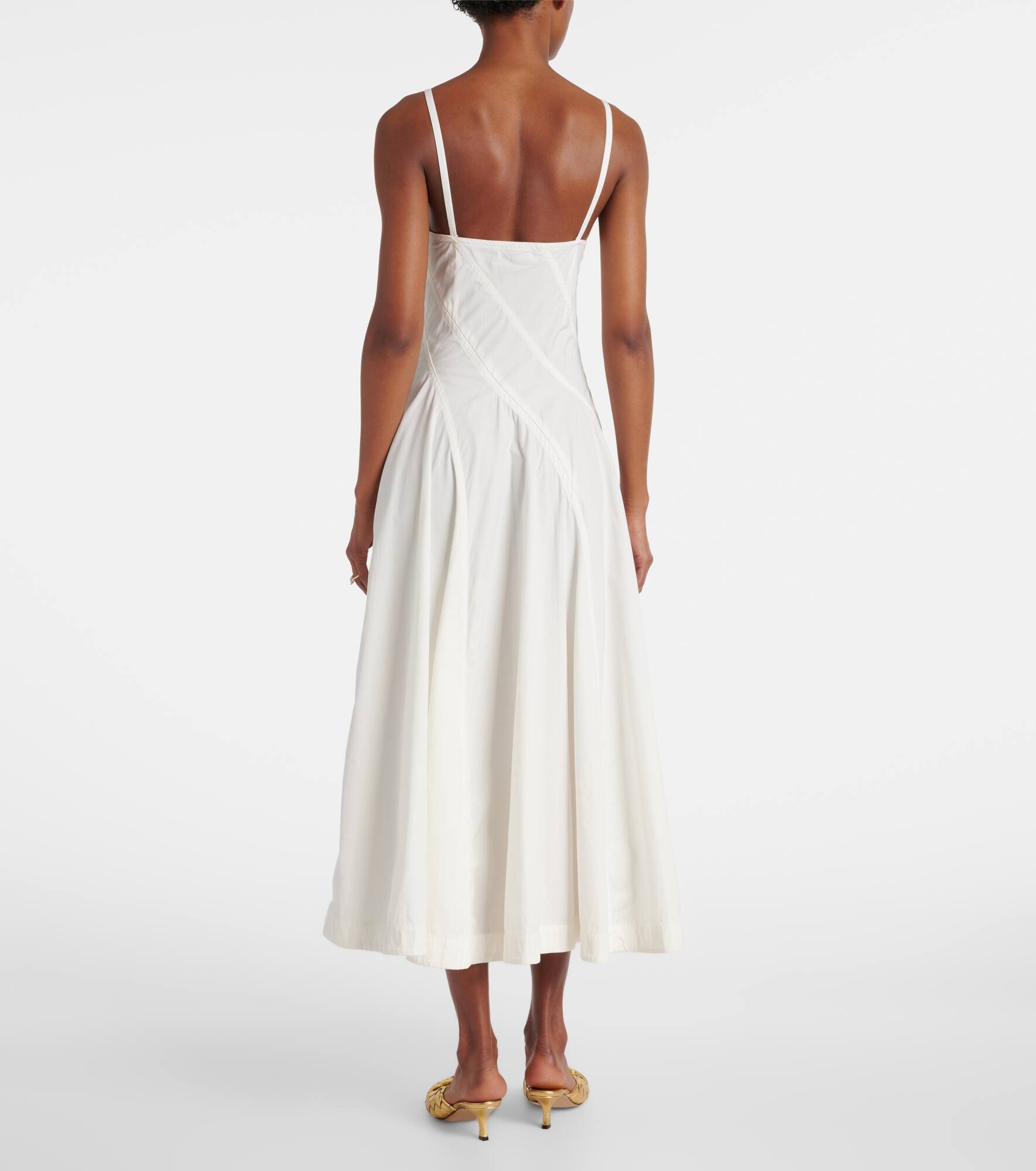 Paneled cotton-blend midi dress - 3