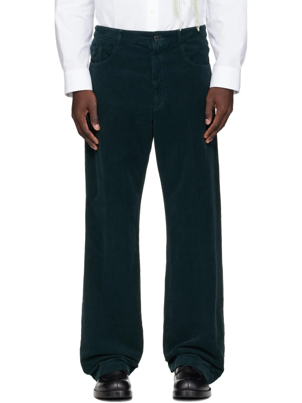 Green Loose Overdyed Trousers - 1