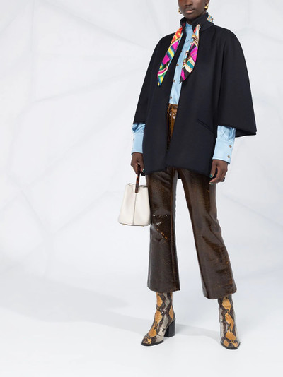 Etro scarf-tie cape-effect coat outlook