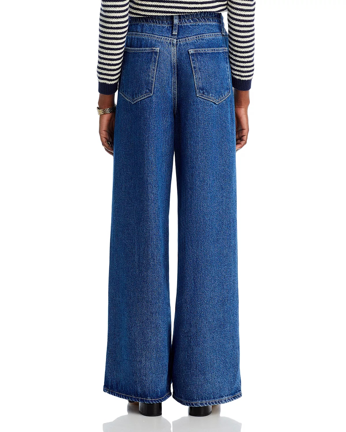 Super Drape High Rise Drawstring Wide Leg Jeans in Ghost - 3