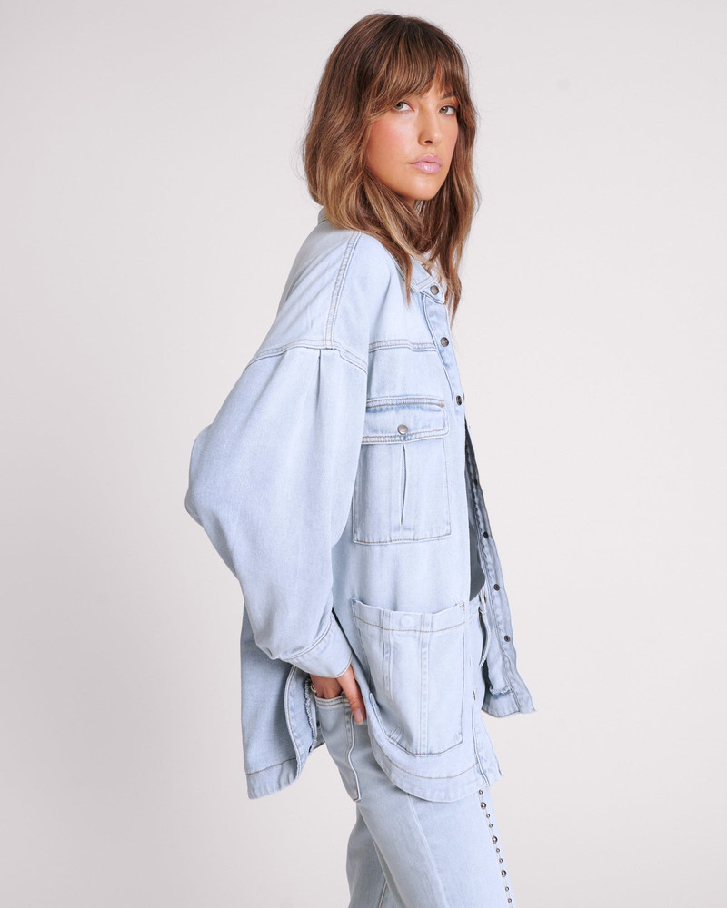 Longline Denim Jacket - Hustler 5