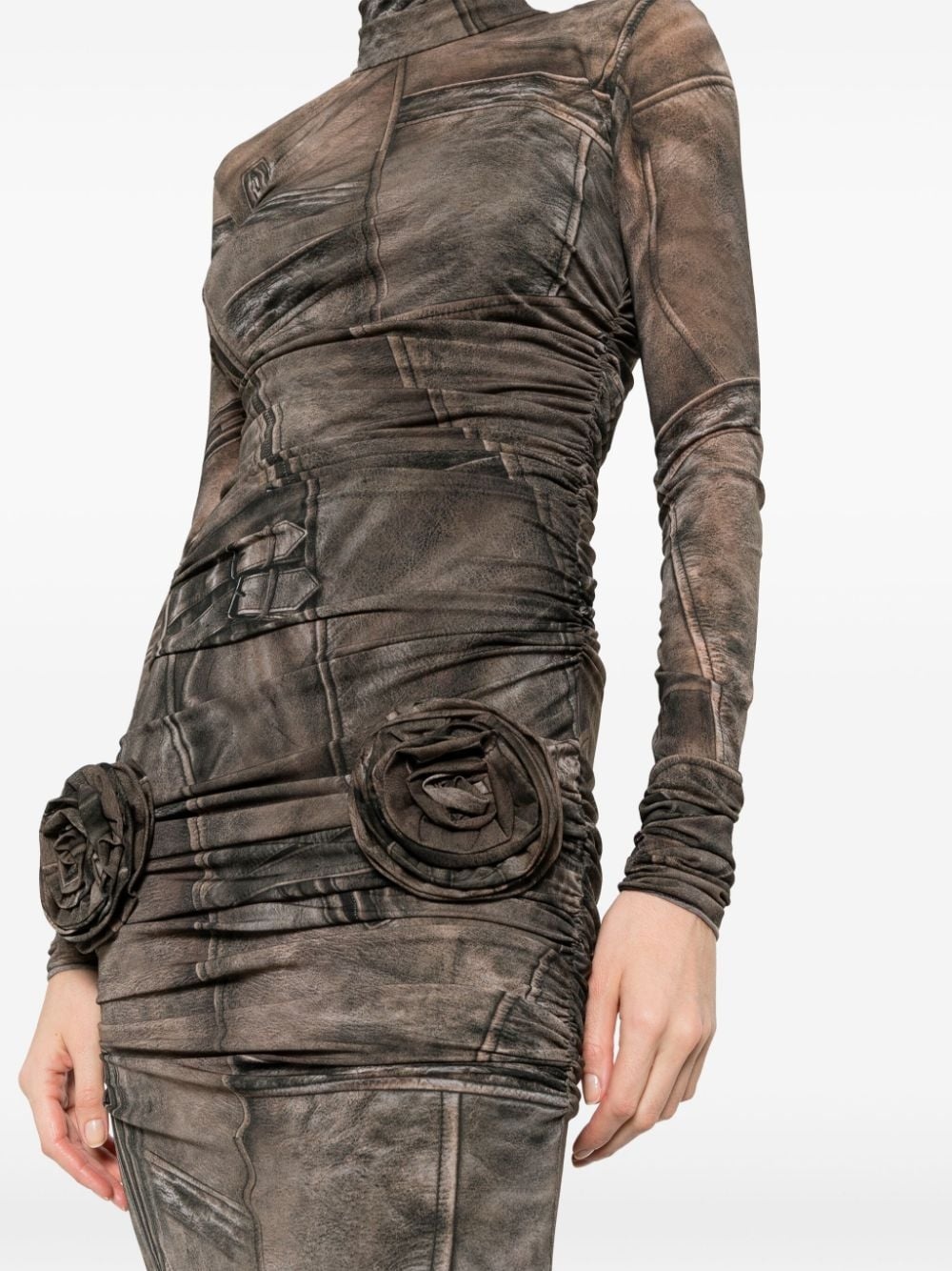graphic-print ruched dress - 5