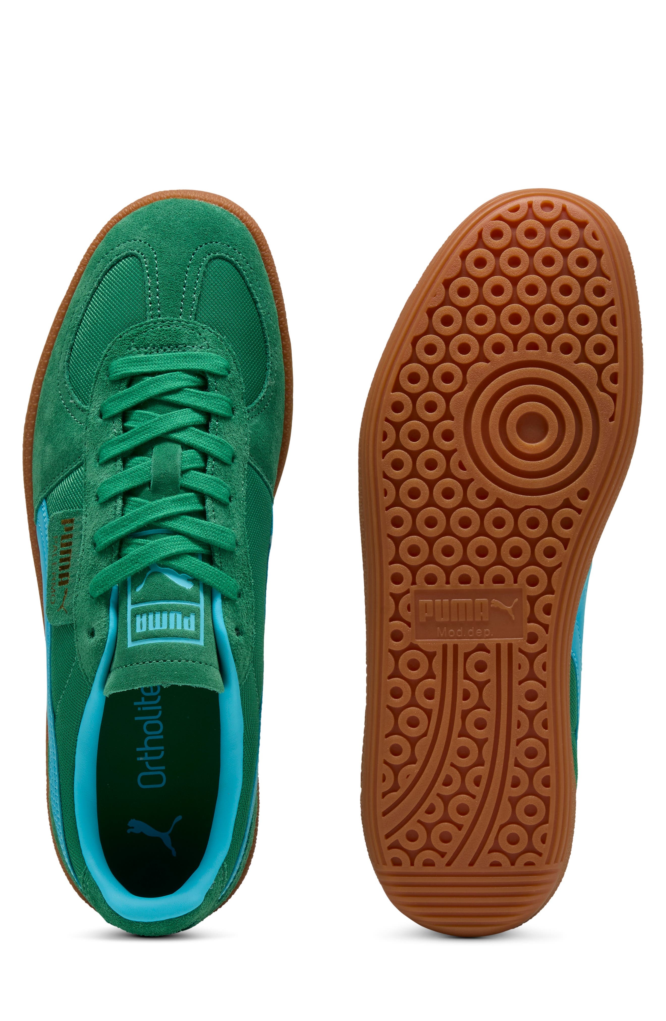 PUMA Palmero Vintage Update Sneaker in Archive Green-Bright Aqua at Nordstrom - 3